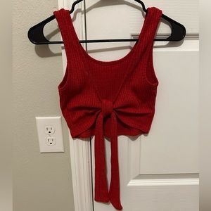 TWO PACK Reversible Crop Top (Red/Tan)